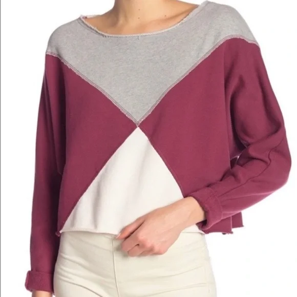 Free People Colorblock Sweatshirt - Picture 1 of 7